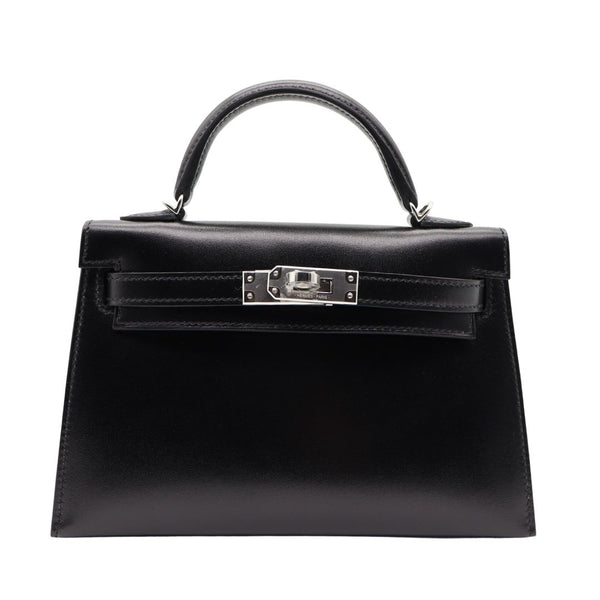 henry HIGH CLASS kelly 黒 ショルダーバッグ Hermès Kelly II Sellier Mini Black Box Calf Leather Palladium