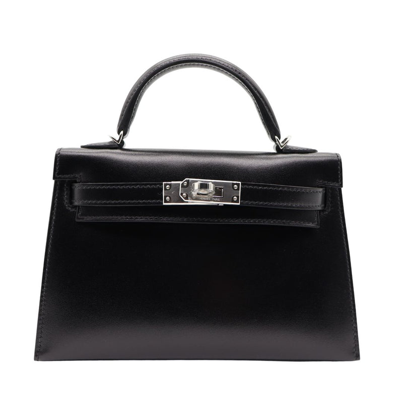 Hermès Kelly II Sellier Mini Black Box Calf Leather Palladium Hardware