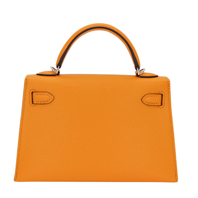 Hermès Mini Kelly II Sellier Moutarde Chèvre Palladium Hardware