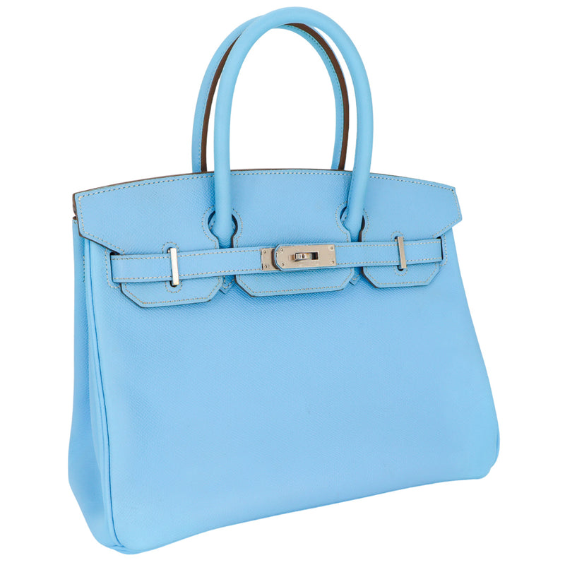 Hermès 30cm Birkin Candy Collection Celeste/Mykonos Epsom Leather Palladium Hardware