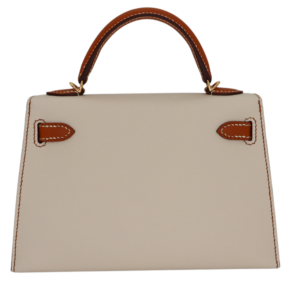 Hermès Kelly II Sellier Mini HSS Craie/Gold Epsom Leather