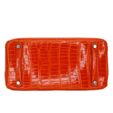 Hermès 30cm Birkin Orange Shiny Porosus Crocodile Palladium Hardware