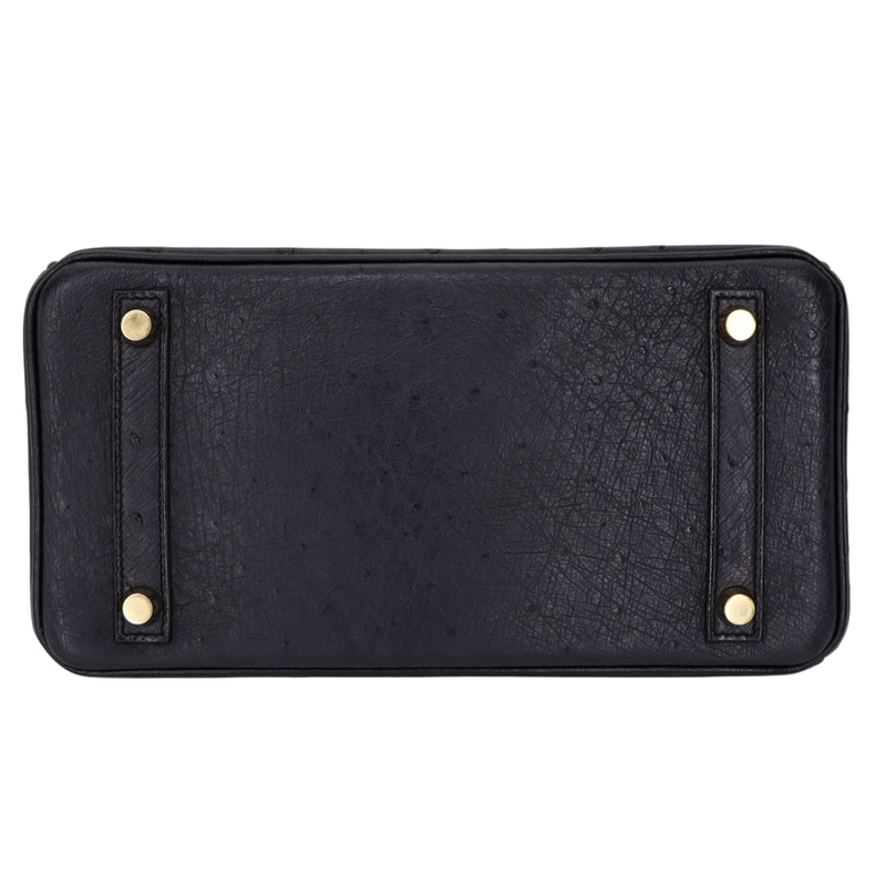 Hermès 25cm Birkin HSS Black/Rouge H Ostrich Brushed Gold Hardware