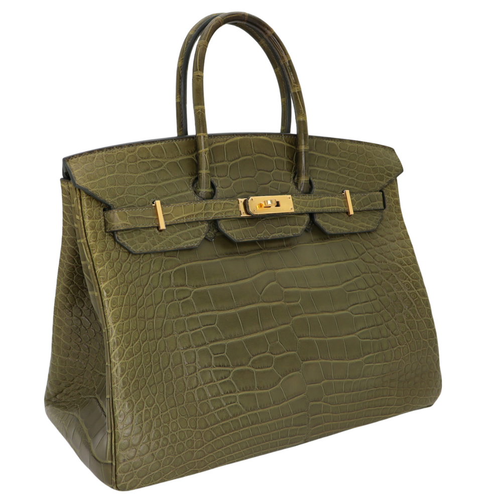 Hermès 35cm Birkin Bubblegum Matte Alligator Gold Hardware