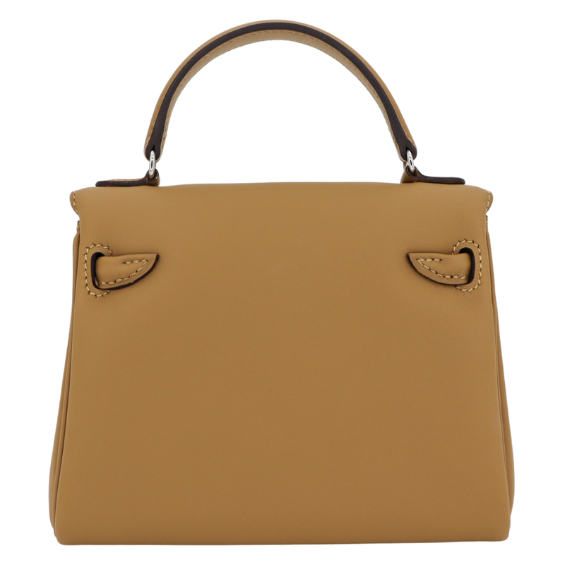 Hermès Mini Kelly Doll Dune/Vert Loden Swift Leather Palladium