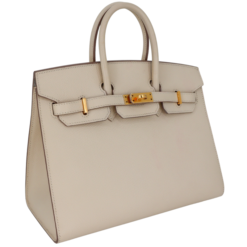 Hermès 25cm Birkin Sellier HSS Craie Epsom Leather Gold Hardware