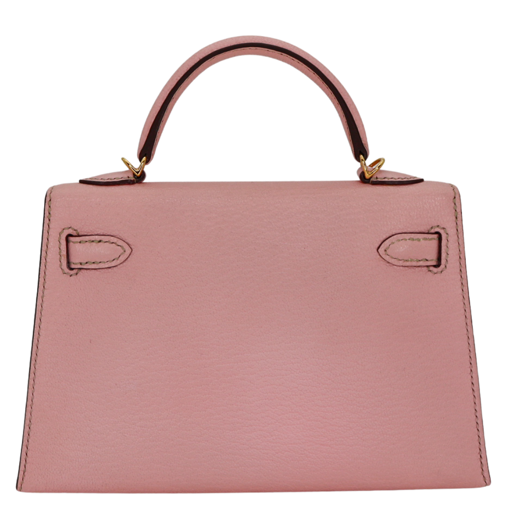 Hermès Kelly II Sellier Mini HSS Rose Sakura Chèvre Leather Gold