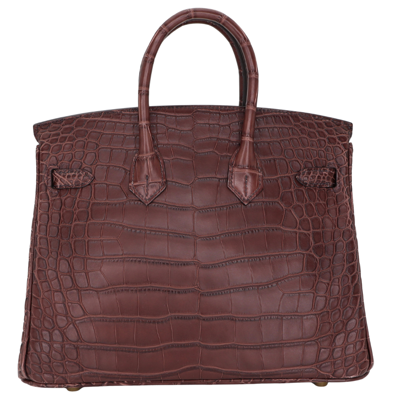 Hermès 25cm Birkin Havane Matte Alligator Gold Hardware – Privé Porter