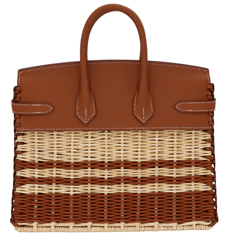 Hermès 25cm Birkin Picnic Striped Gold Swift Palladium Hardware