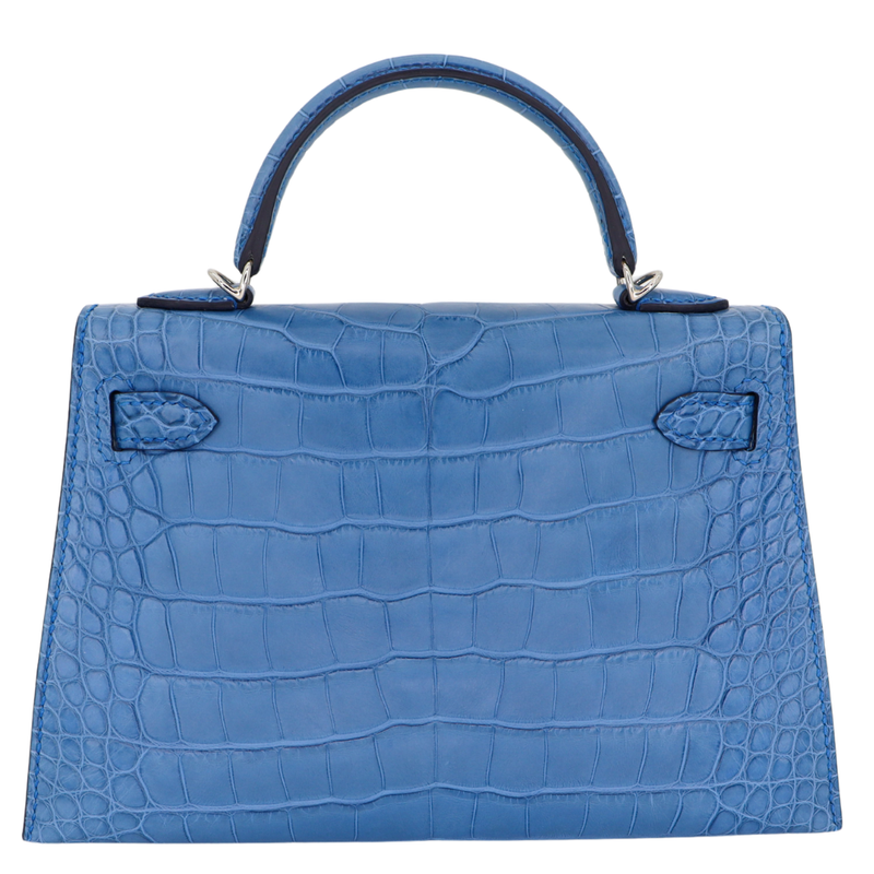 Hermès Kelly II Sellier Mini Bleu Zellige Matte Alligator