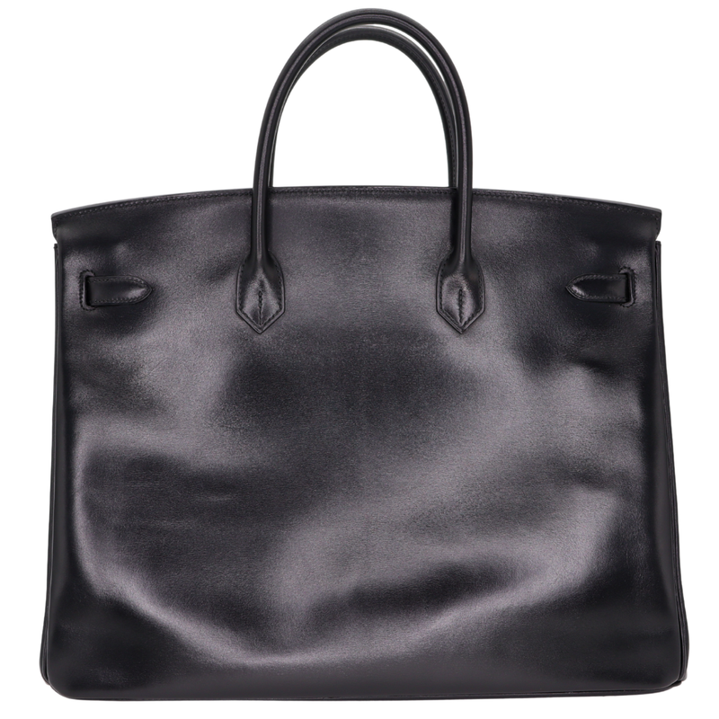 Hermès 40cm Birkin Black Box Calf Leather Palladium Hardware