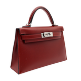 Hermès Kelly II Sellier Mini Rouge H Box Calf Leather Palladium Hardware