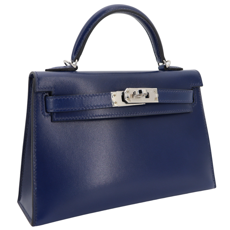 Hermès Kelly II Sellier Mini Bleu Saphir Box Calf Leather