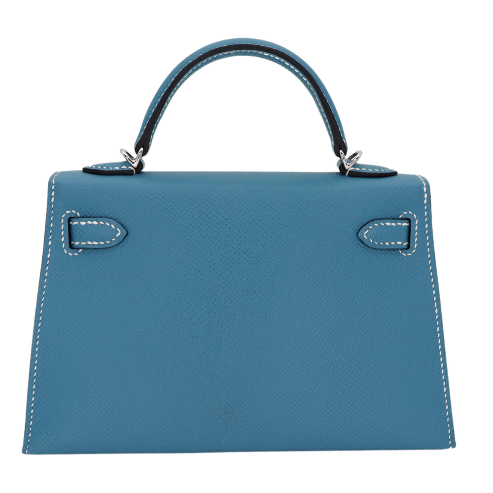 Hermès Kelly II Sellier Mini Bleu Jean Epsom Leather Palladium