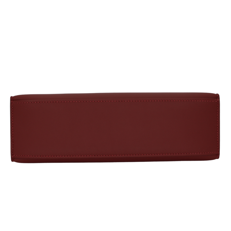 Hermès Kelly Pochette Rouge H Swift Leather Palladium Hardware