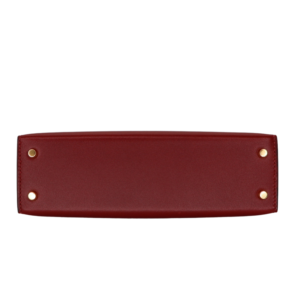 Hermès Kelly II Sellier Mini Rouge H Box Calf Leather Gold