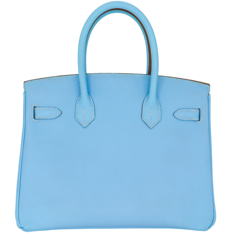 Hermès 30cm Birkin Candy Collection Celeste/Mykonos Epsom Leather Palladium Hardware
