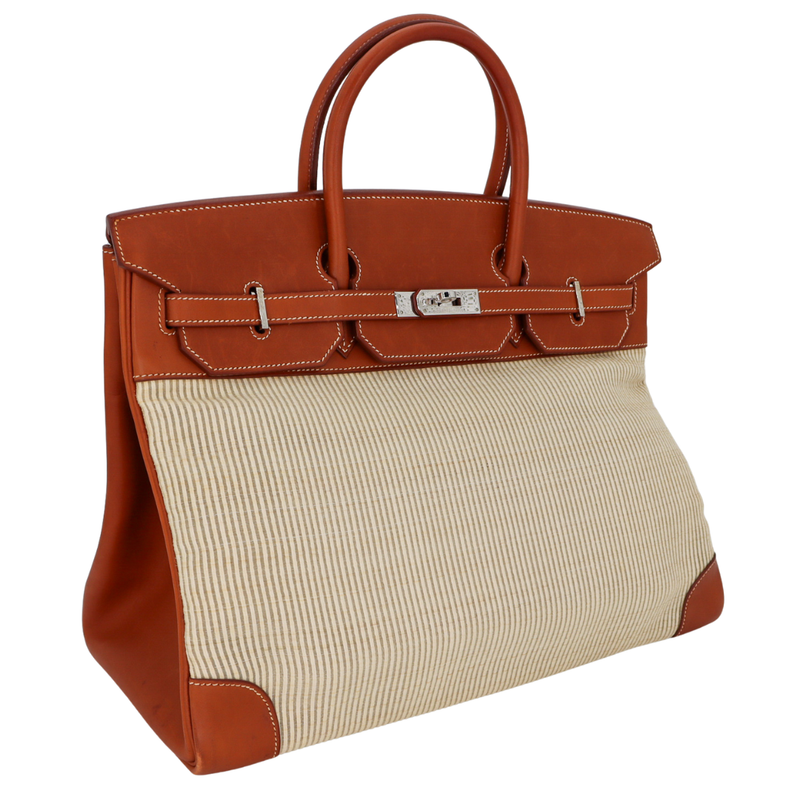Hermès 35cm Birkin Crinoline Natural Barenia Leather Palladium