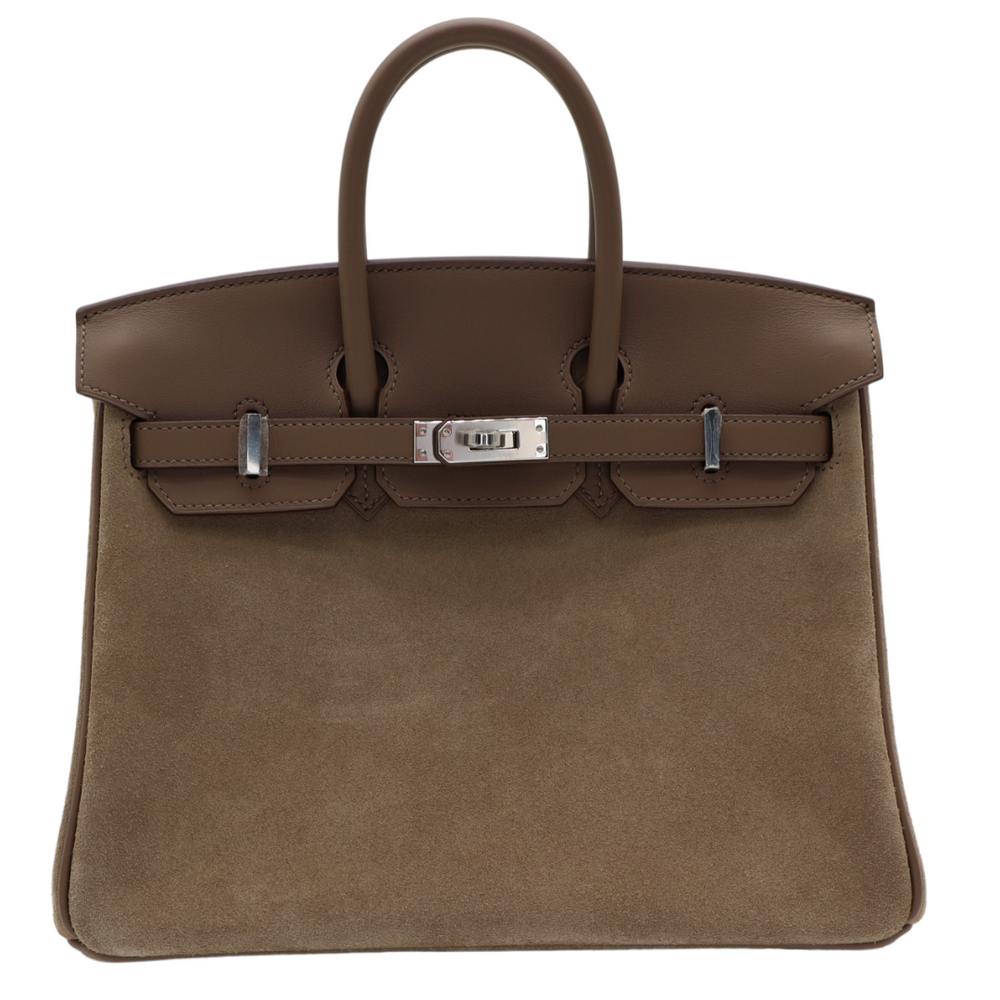 Hermès 25cm Birkin Doblis Bleu Suede Palladium Hardware exclusive