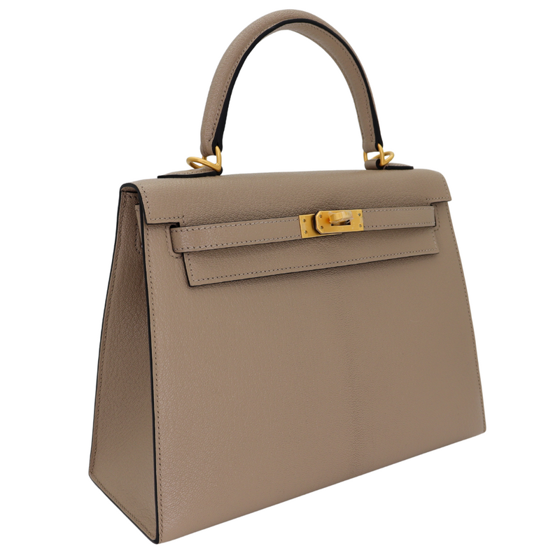 Hermès 25cm Kelly Sellier HSS Gris Tourterelle Chèvre Leather Hermès 25cm Kelly Sellier HSS Gris Tourterelle Chèvre Leather