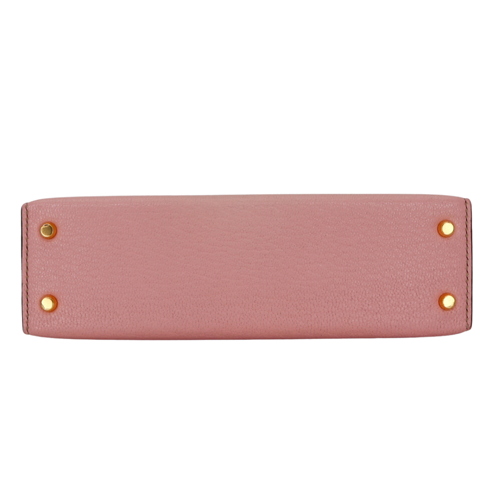 Hermès Kelly II Sellier Mini HSS Rose Sakura Chèvre Leather Gold