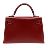 Hermès Kelly II Sellier Mini Rouge H Box Calf Leather Palladium Hardware