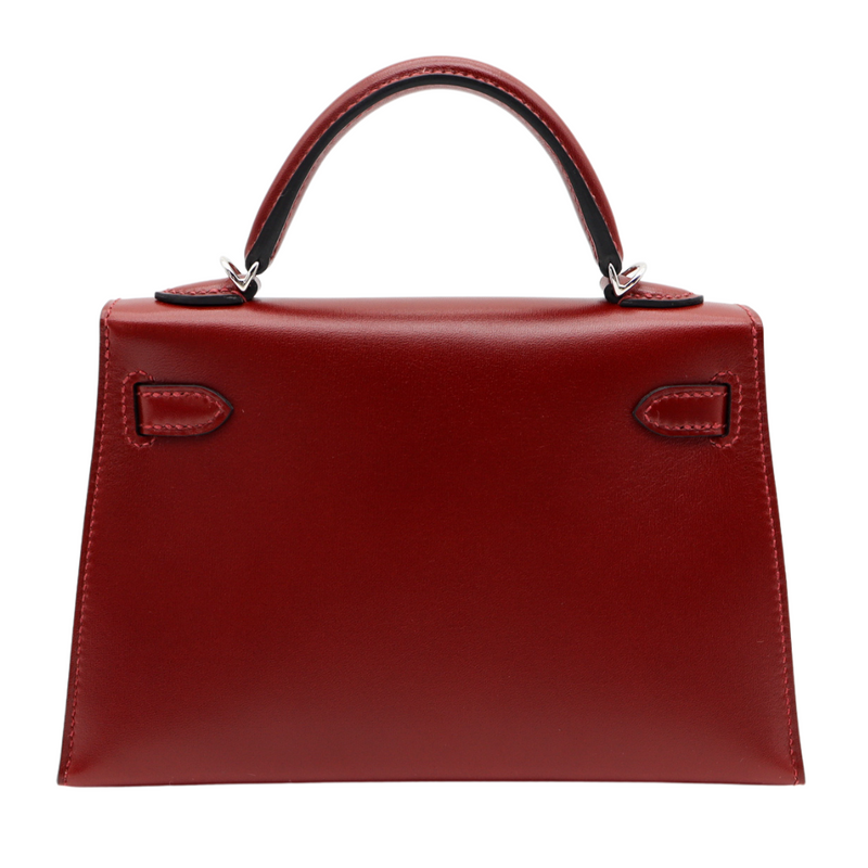 Hermès Kelly II Sellier Mini Rouge H Box Calf Leather Palladium Hardware