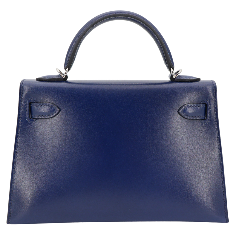 Hermès Kelly II Sellier Mini Bleu Saphir Box Calf Leather Palladium Hardware