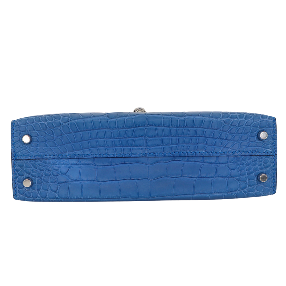 Hermès Kelly II Sellier Mini Bleu Zellige Matte Alligator