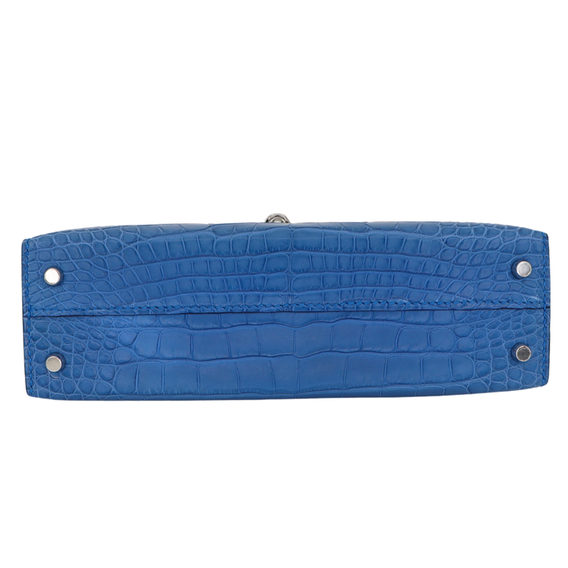 Hermès Kelly II Sellier Mini Bleu Zellige Matte Alligator