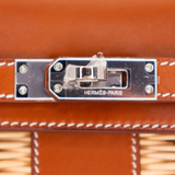 Hermès Kelly Picnic Mini Fauve Barenia Leather/Osier Wicker Palladium Hardware