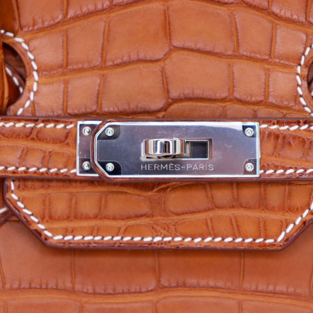 Hermès 35cm Birkin Fauve Matte Alligator Palladium Hardware Hermès 35cm Birkin Fauve Matte Alligator Palladium Hardware