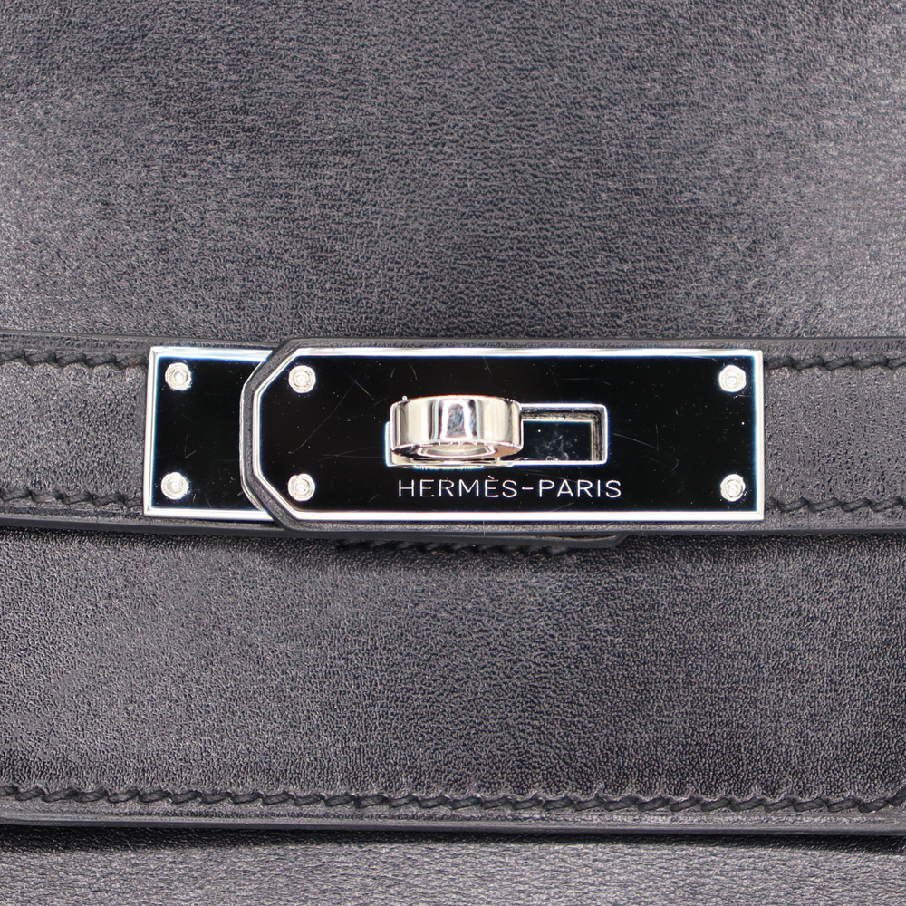 Hermès 40cm Birkin Black Box Calf Leather Palladium Hardware