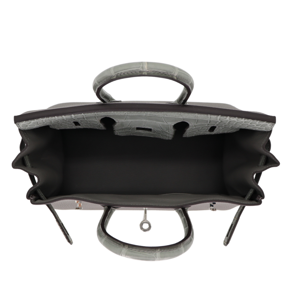 Hermès 25cm Birkin Touch Gris Meyer Togo/Matte Alligator Palladium