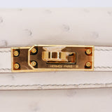 Hermès Kelly II Sellier Mini Beton Ostrich Gold Hardware