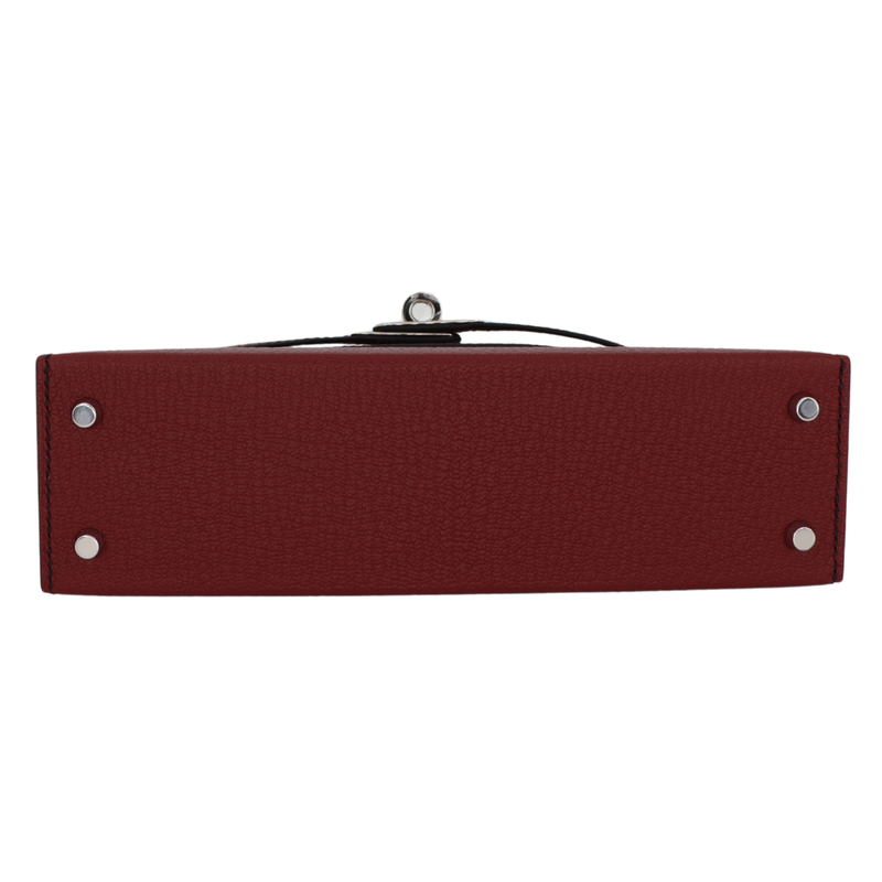 Hermès Kelly II Sellier Mini HSS Rouge H Chèvre Leather Palladium Hardware
