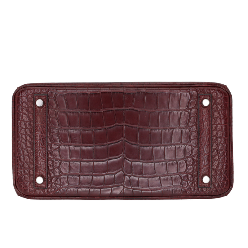 Hermès 30cm Birkin Bordeaux Matte Alligator Palladium Hardware
