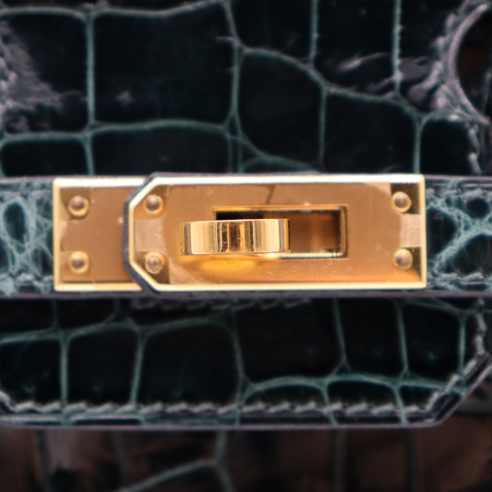 Hermès 25cm Birkin Gris Tourterelle Shiny Niloticus Crocodile Gold