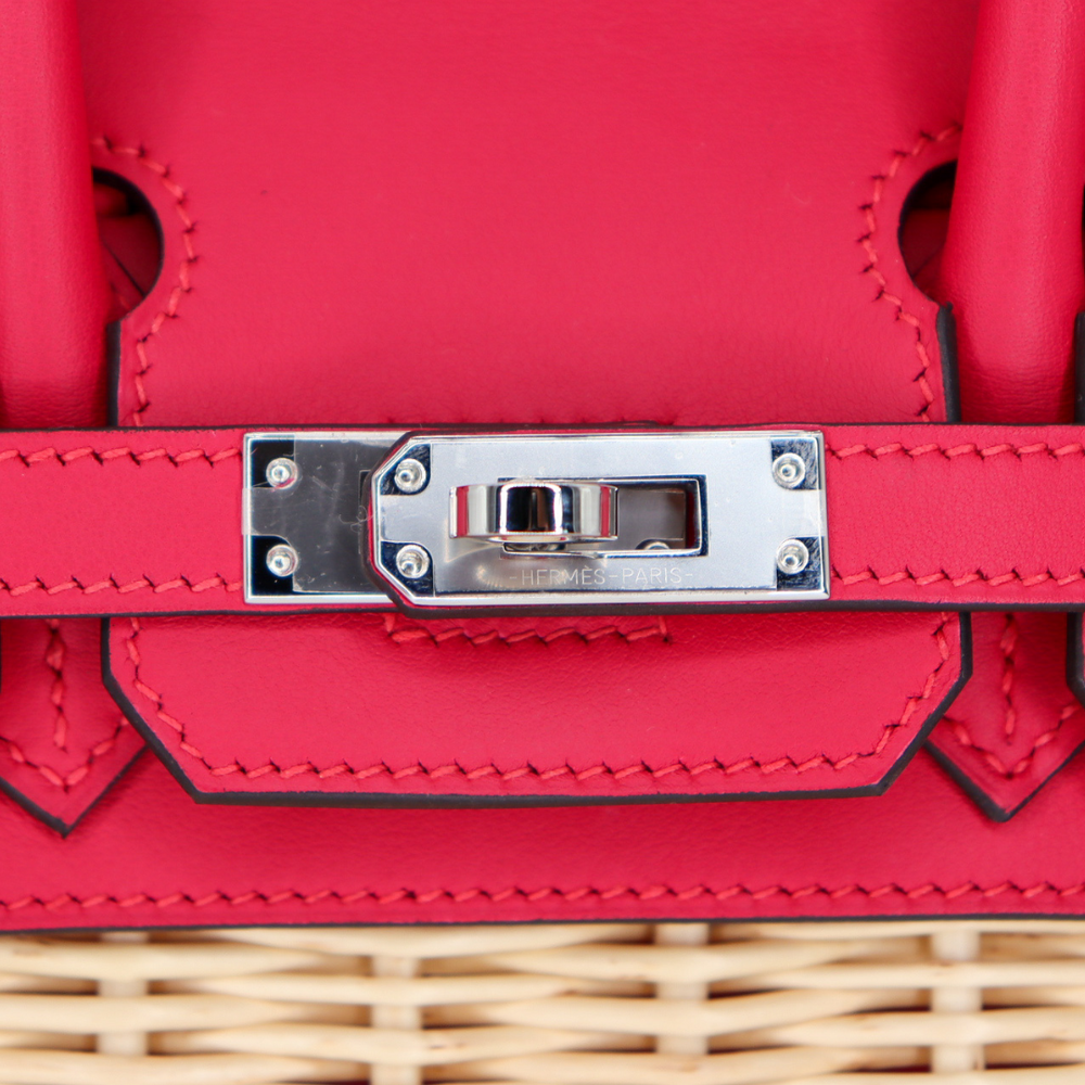 Hermès 25cm Birkin Picnic Framboise Swift Leather/Osier Wicker Hermès 25cm Birkin Picnic Framboise Swift Leather/Osier Wicker