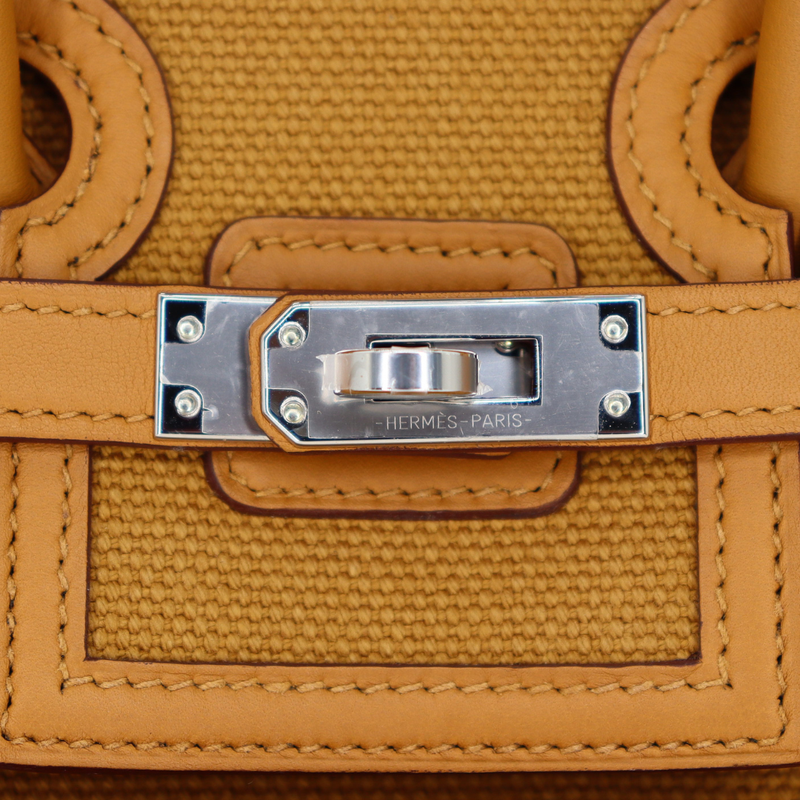 Hermès 25cm Birkin Cargo Sesame Toile/Swift Leather Palladium Hardware