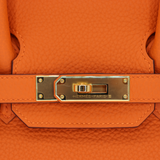 Hermès 30cm Birkin Orange Clemence Leather Gold Hardware