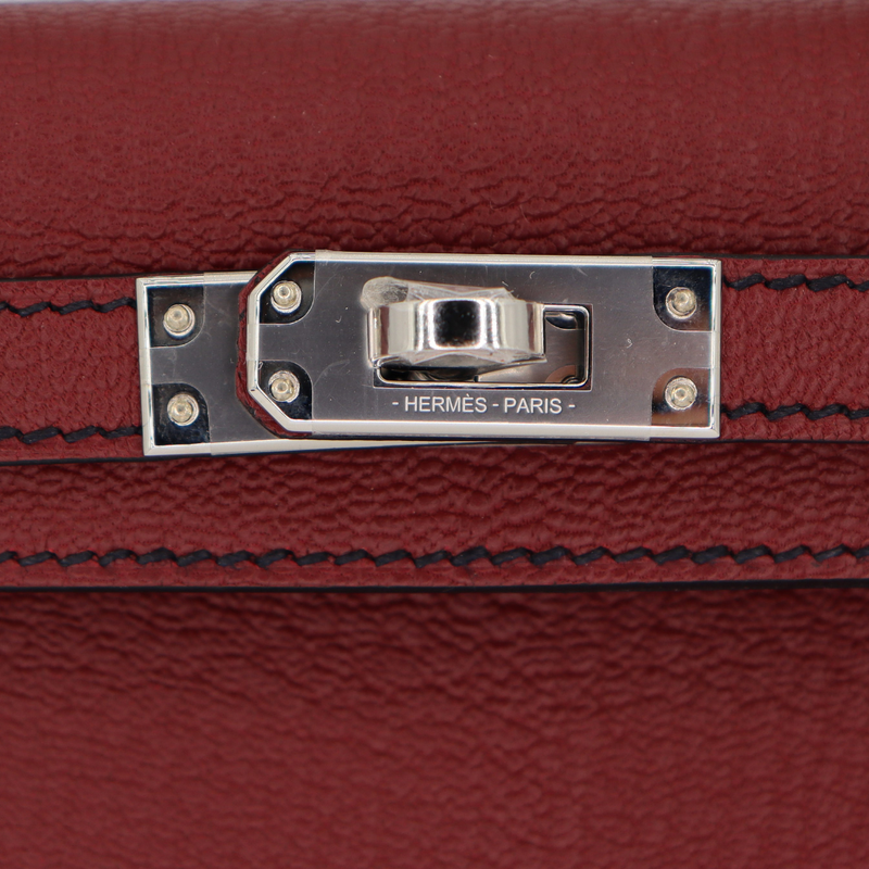 Hermès Kelly II Sellier Mini HSS Rouge H Chèvre Leather Palladium Hardware