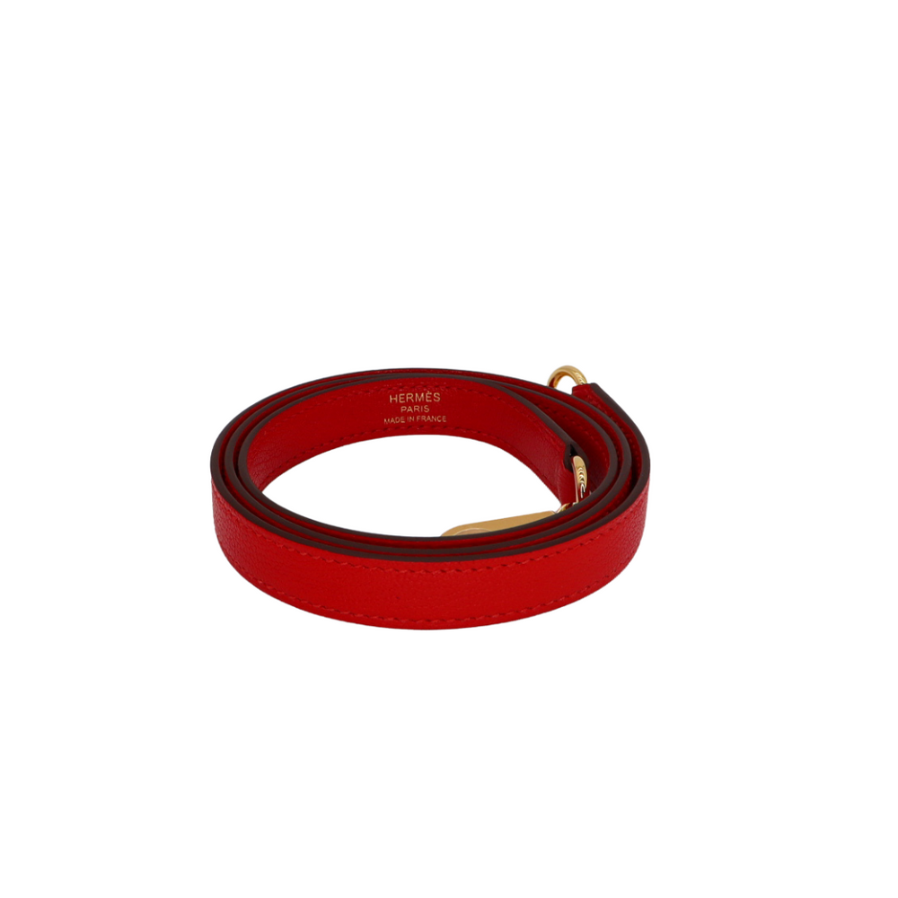 Hermès 25cm Kelly Sellier Rouge De Coeur Chèvre Leather Gold