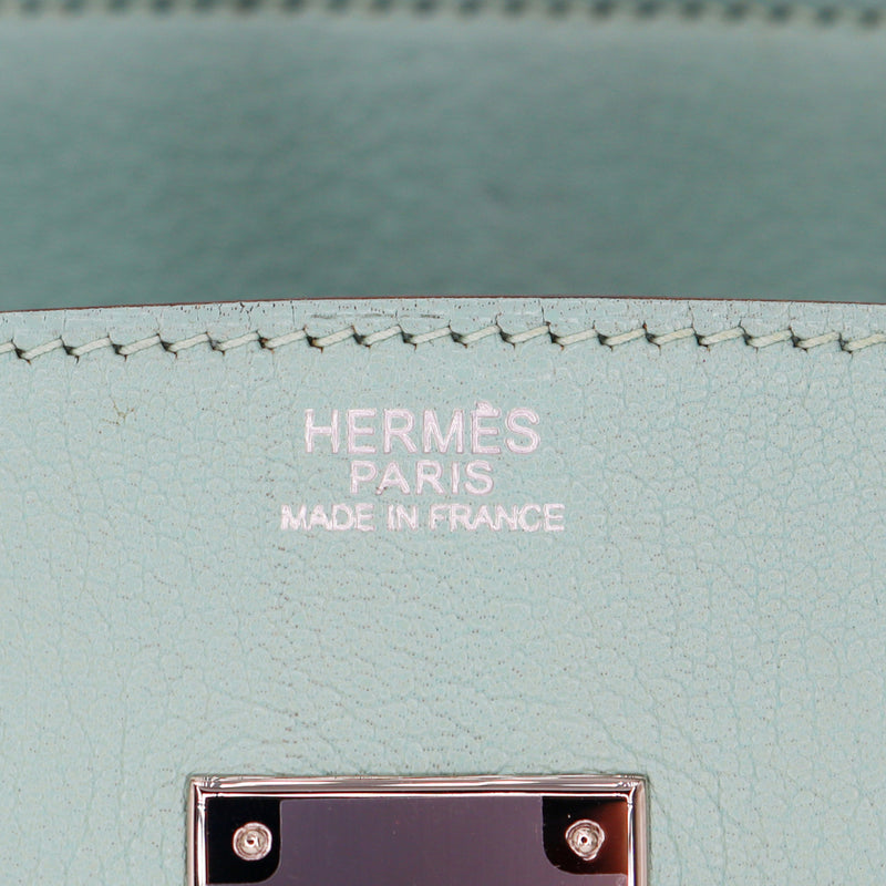 Hermès 30cm Birkin Aqua Chèvre Leather Palladium Hardware – Privé