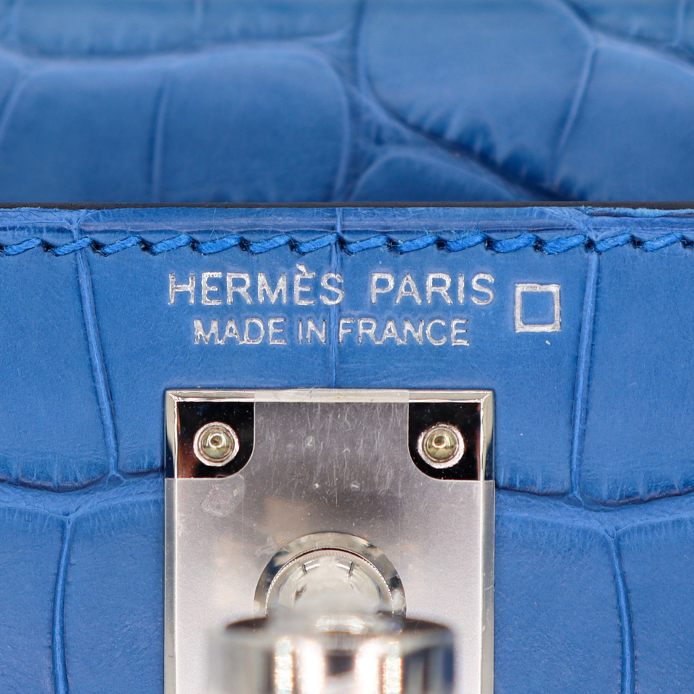 Hermès Kelly II Sellier Mini Bleu Zellige Matte Alligator
