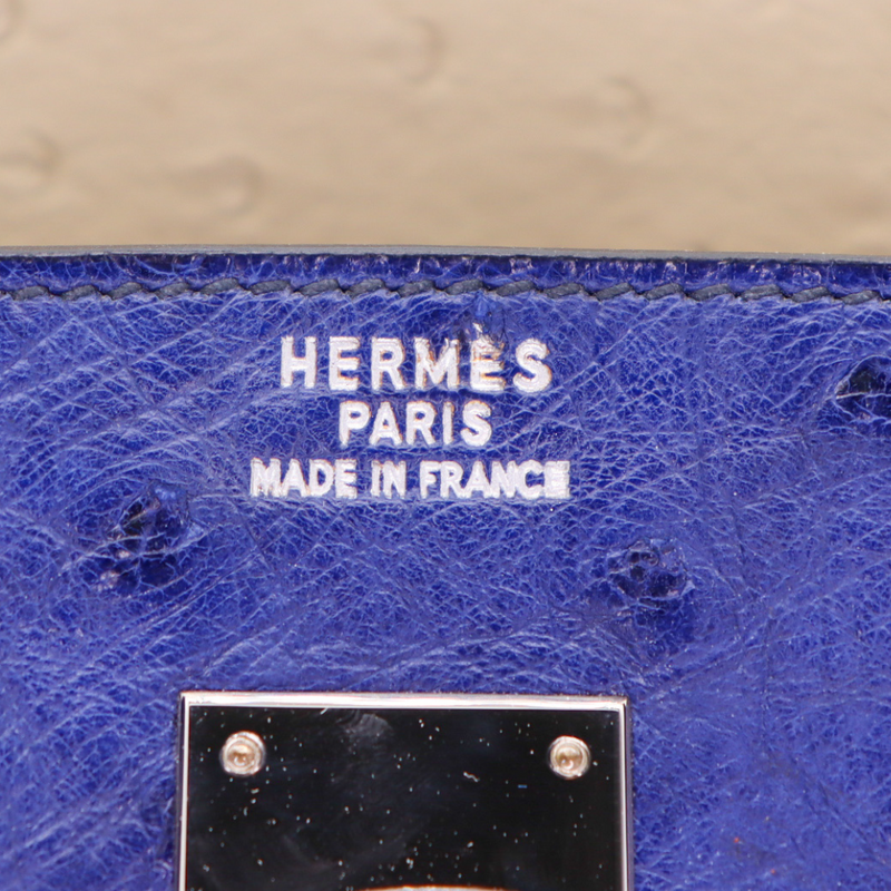 Hermès 40cm Birkin HSS Bleu Roi/Parchemin Ostrich Palladium Hardware