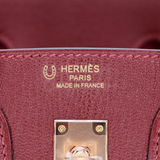 Hermès 25cm Birkin HSS Rouge H/ Rose Chèvre Rose Gold Hardware