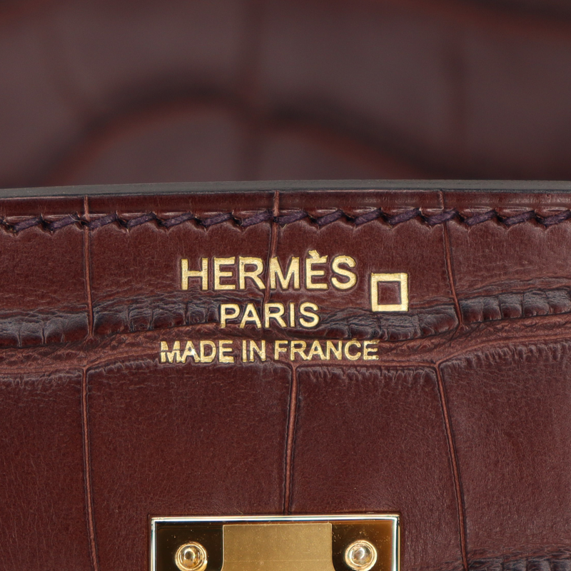Hermès 25cm Birkin Havane Matte Alligator Gold Hardware – Privé Porter