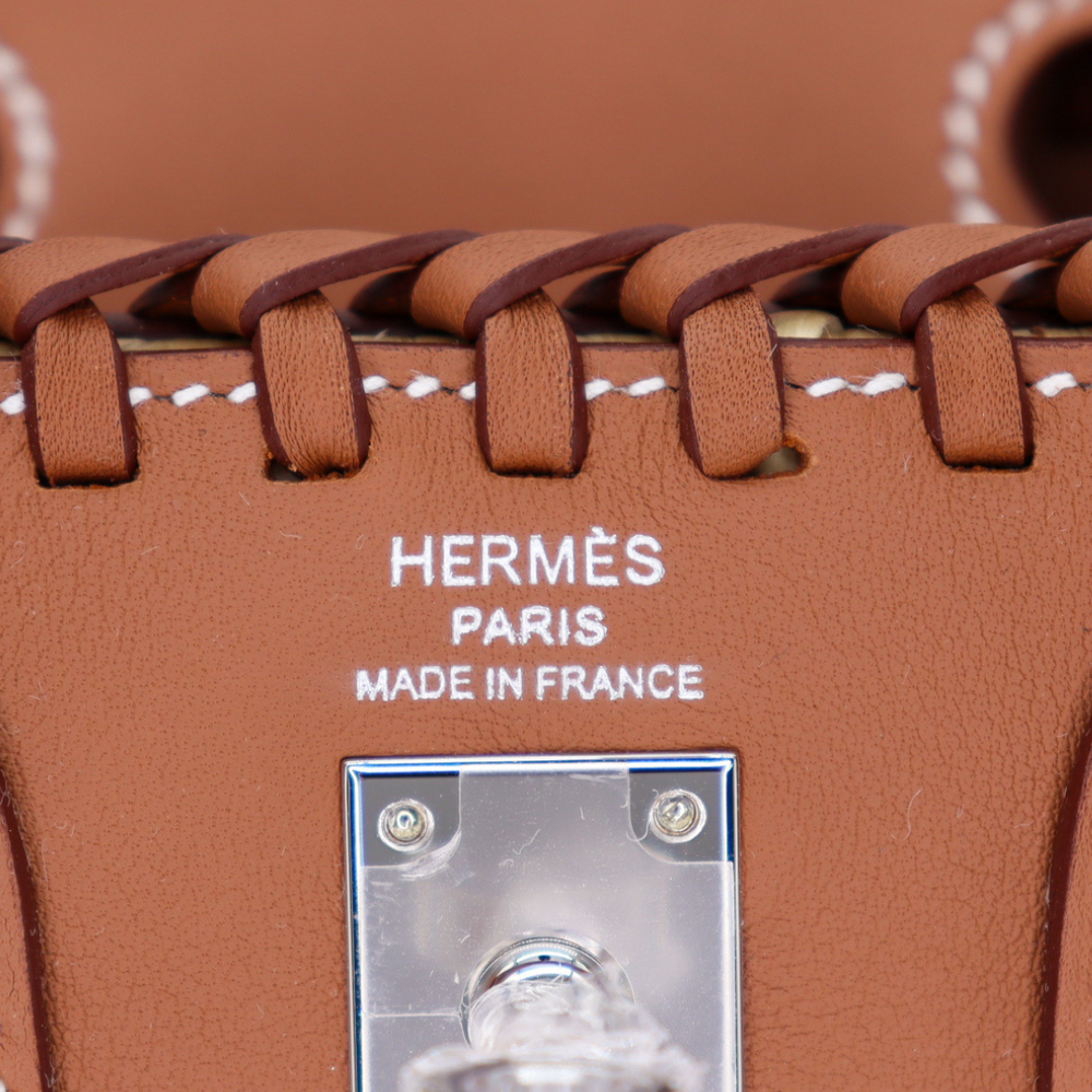 Hermès 25cm Birkin Picnic Stripe Gold Swift Osier Wicker Palladium