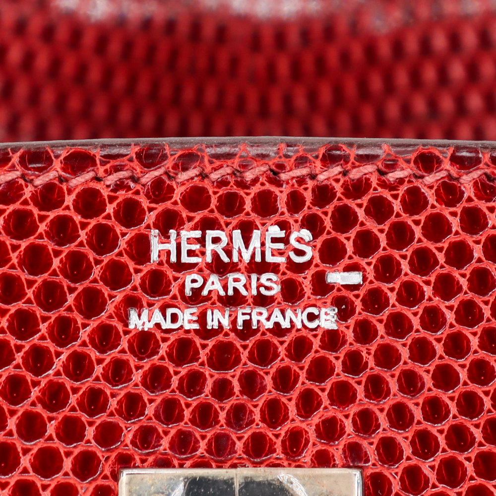 Hermès 25cm Birkin Rouge H Shiny Lizard Palladium Hardware – Privé